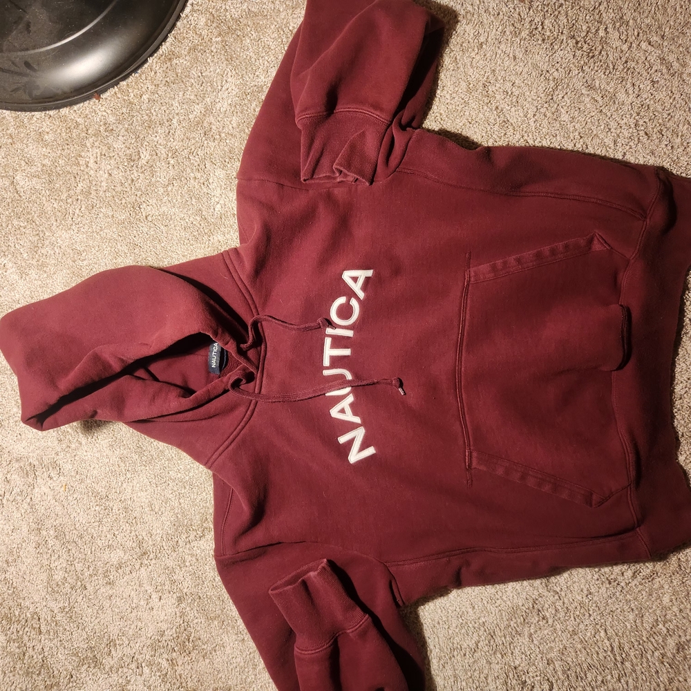 NAUTICA Red Hoodie Mens Size L (1)